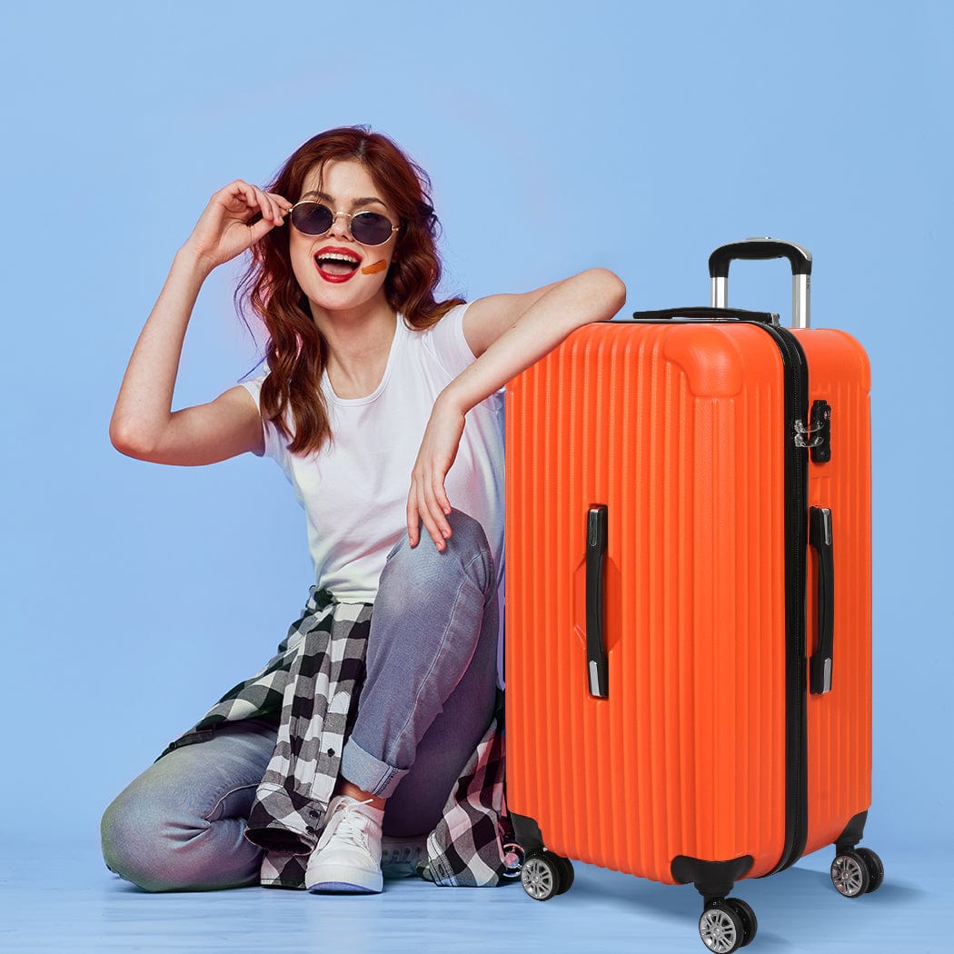 30" Luggage Travel Suitcase Trolley Case Packing Waterproof Orange
