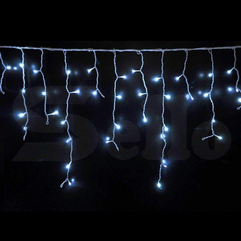 christmas 300 Led Curtain Fairy String Lights Cool White