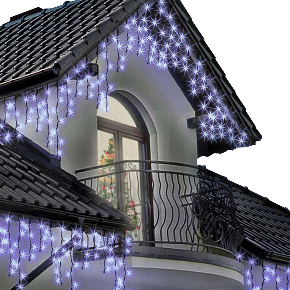 christmas 300 Led Curtain Fairy String Lights Cool White