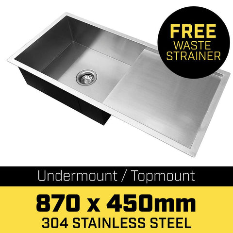 304 Stainless Steel Sink - 870 x 450mm