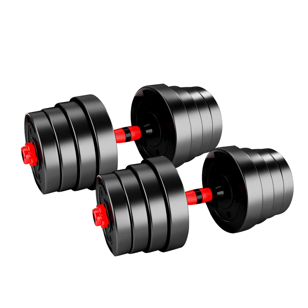 health fitness&sport 30KG Adjustable Rubber Fitness Dumbbells