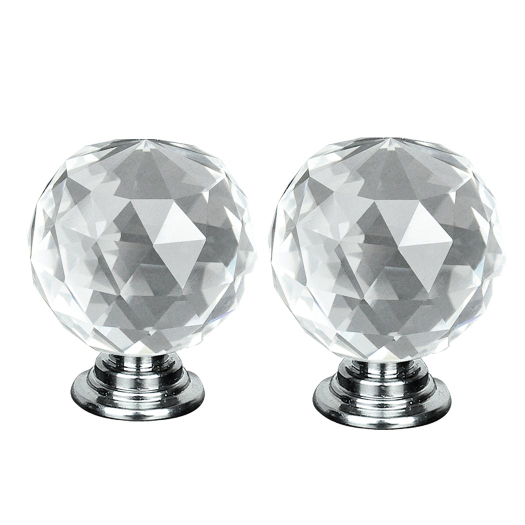 Door Crystal Knob 30mm 10Pack Clear Crystal Glass Door Pull Knobs