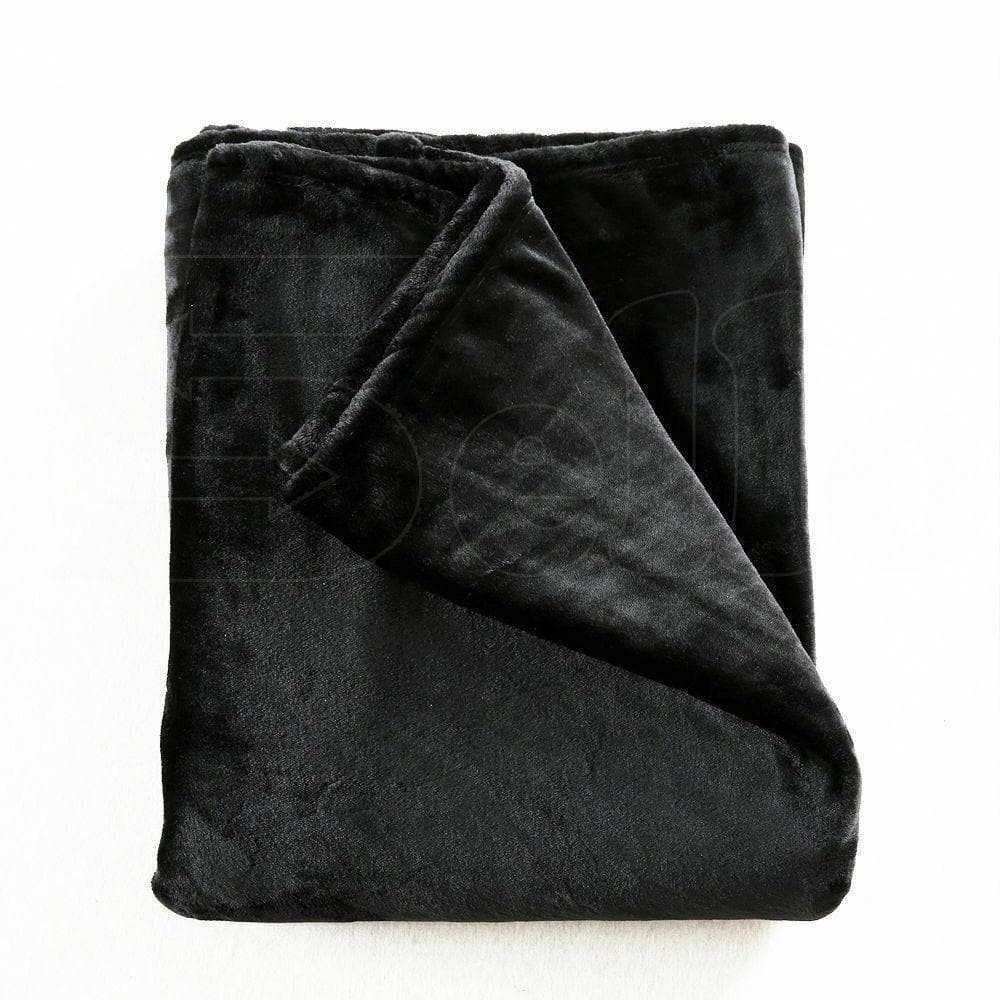 bedding 320GSM 220x160cm Ultra Soft Mink Blanket Warm Throw in Black Colour