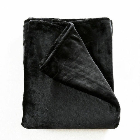 320GSM 220x160cm Ultra Soft Mink Blanket Warm Throw in Black Colour