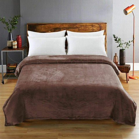 bedding 320GSM 220x160cm Ultra Soft Mink Blanket Warm Throw in Mink Colour
