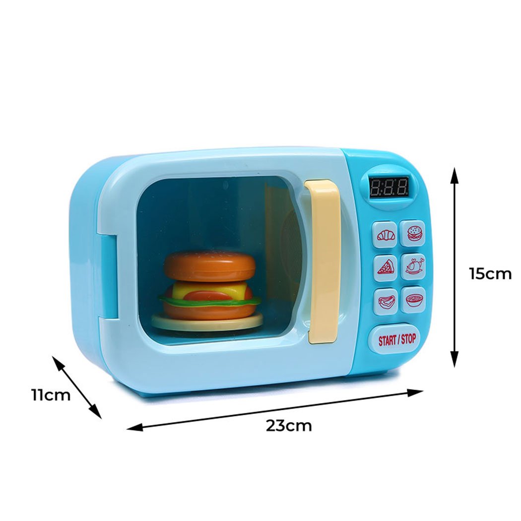 kids products 32x Kids Kitchen Play Set Electric Microwave - Blue