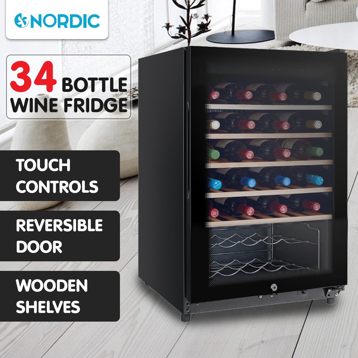 kitchen 34 bottle wine fridge