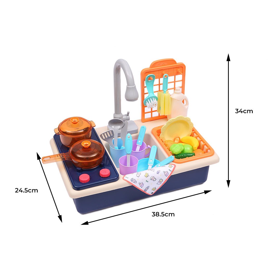 kids products 35x Kids Kitchen Play Set Dishwasher Sink - Blue