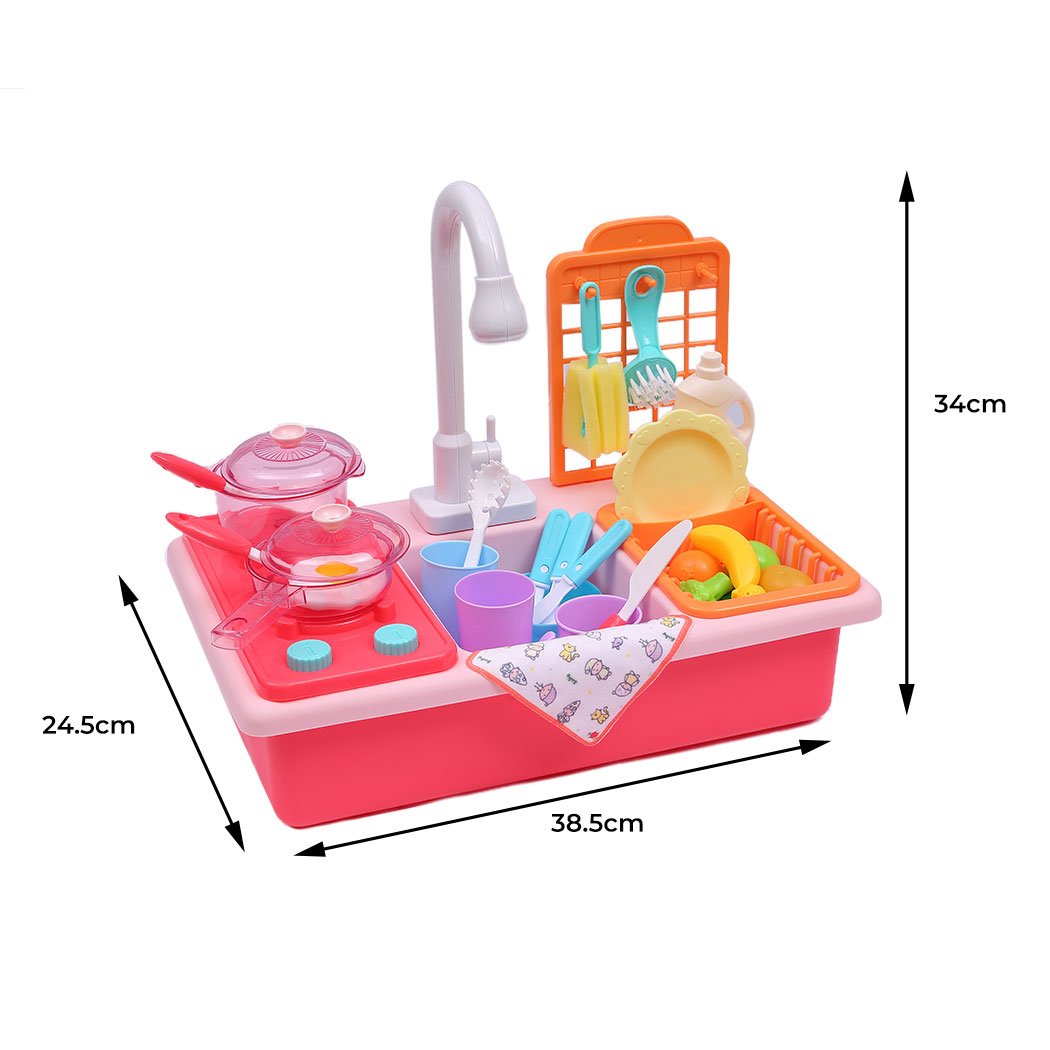 kids products 35x Kids Kitchen Play Set Dishwasher Sink - pink