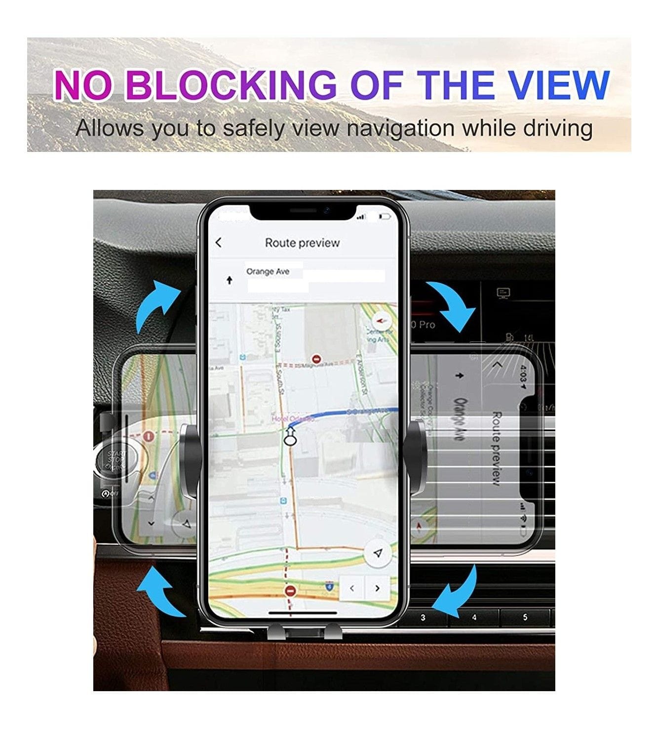 360 Wireless Car Charger Mount with Auto-Clamping 15w Fast Charging