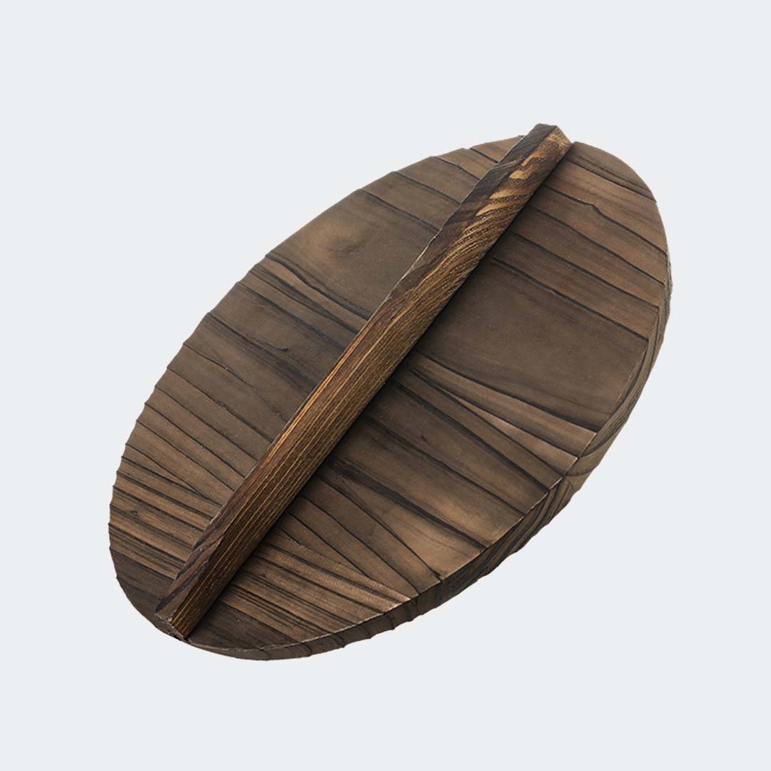 Frying Pans 36CM Commercial Cast Iron Wok FryPan with Wooden Lid Fry Pan