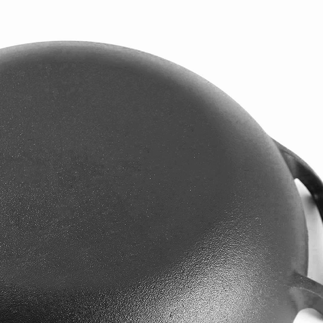 Frying Pans 36CM Commercial Cast Iron Wok FryPan with Wooden Lid Fry Pan