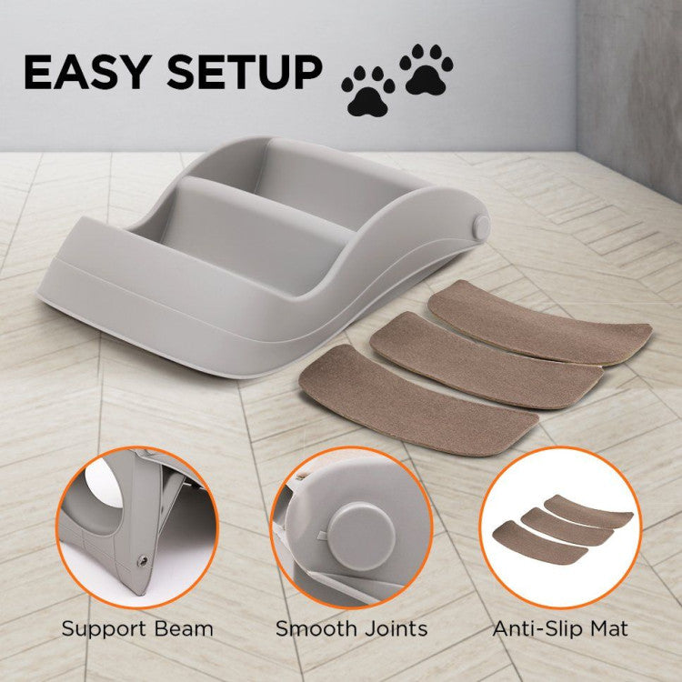 38cm foldable pet stairs ramp - grey