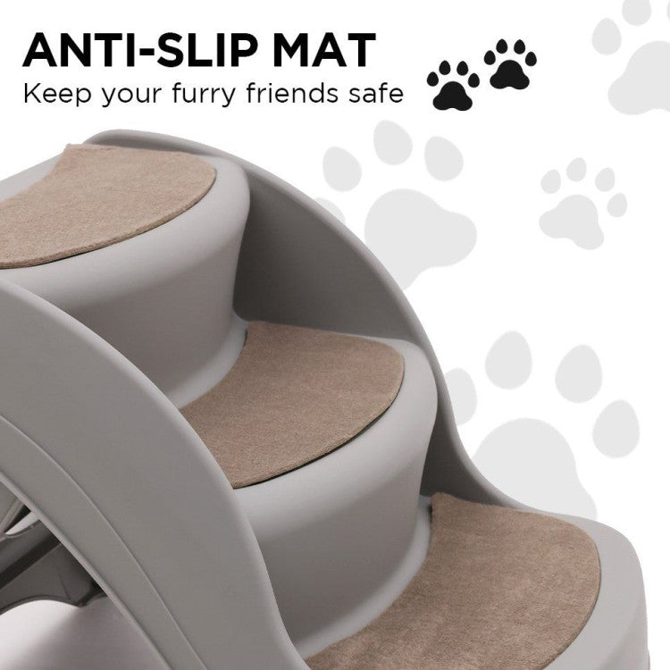 38cm foldable pet stairs ramp - grey