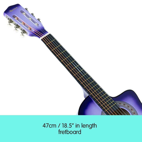 38in Pro Cutaway Acoustic Guitar with guitar bag - Purple Burst