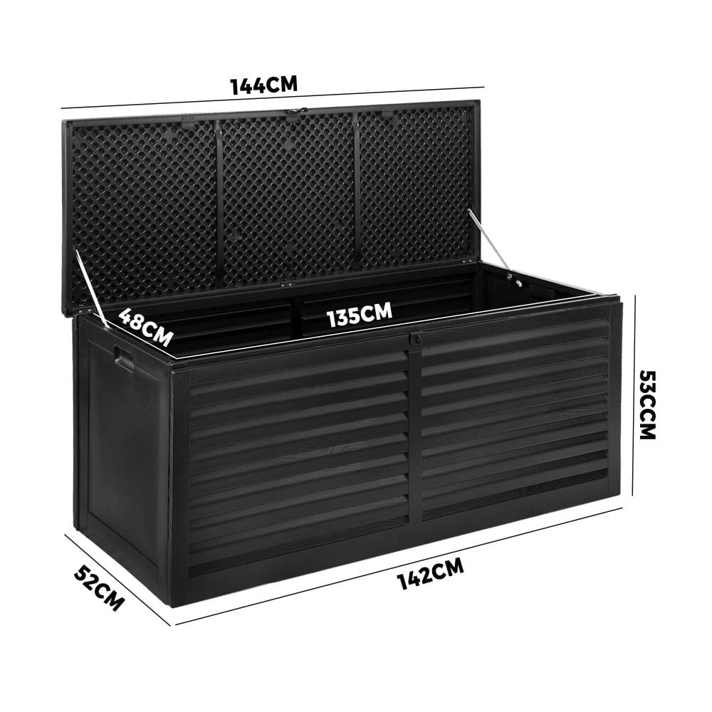 390L Outdoor Storage Box Lockable Cabinet Container Garden DeckToy Shed