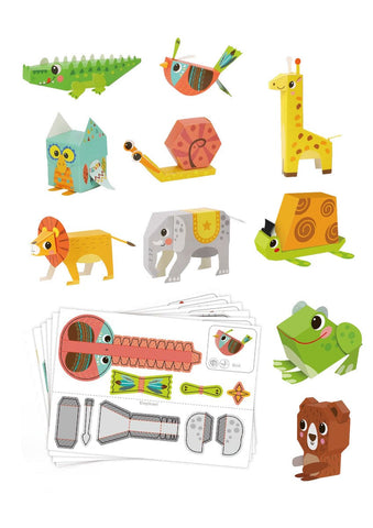 3D Paper Model Animals Craft Kit