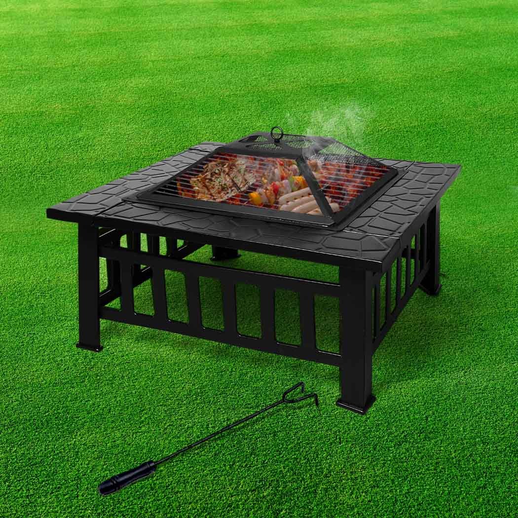 Firepit 3IN1 Fire Pit BBQ Grill Pits Garden Heater
