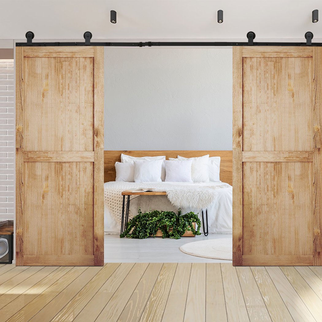 Living Room 3M Antique Double Sliding Barn Door Roller Kit