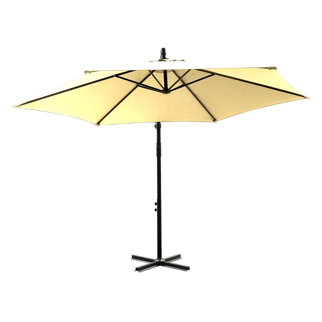 outdoor living 3M Outdoor Garden Patio Beach Umbrellas Cover Crank Beige