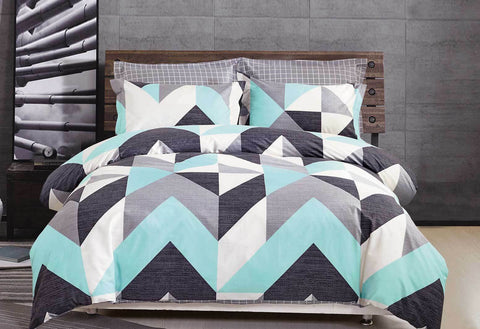 3PCS Super King Size Zig Zag Quilt Cover Set