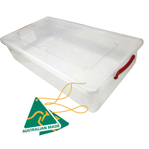 3X 35L Australian Made Premium Underbed Plastic Storage Tub Under Bed Box Large
