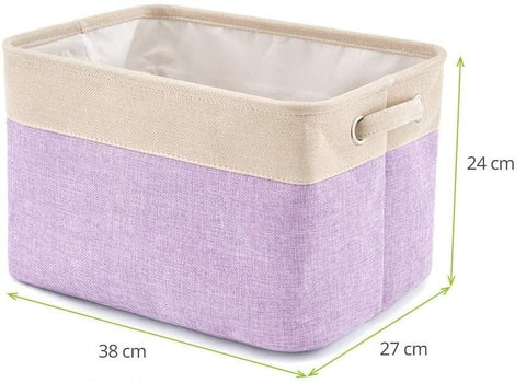 3x Foldable Fabric Basket Bin, Collapsible Storage Cube For Nursery, Office, Cube Organizers