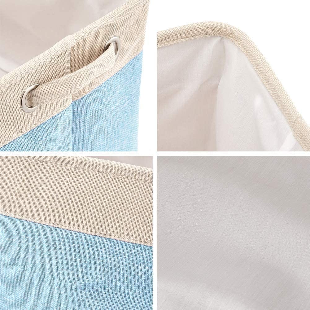 3x Foldable Fabric Basket Bin, Collapsible Storage Cube For Nursery, Office, Cube Organizers