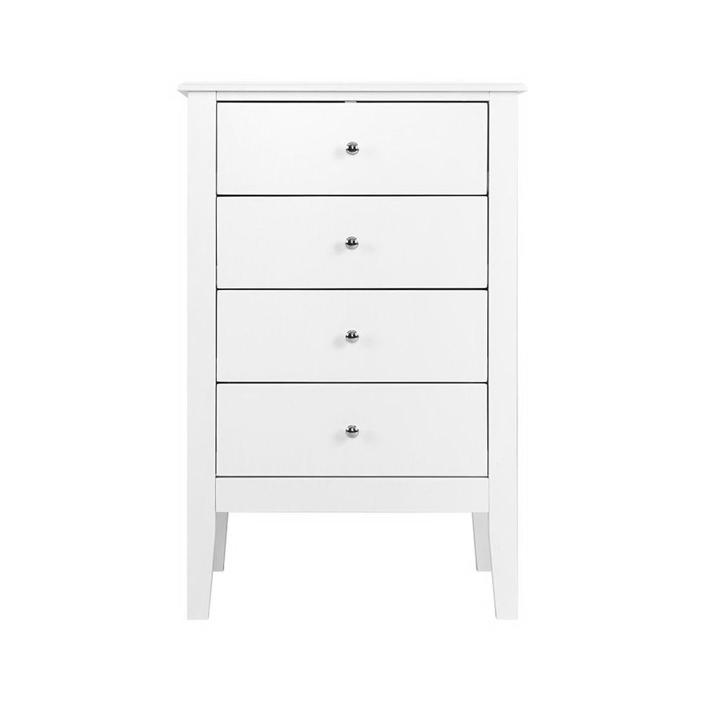Bedroom 4 Chest of Drawers Tallboy Storage Cabinet Bedside Table Dresser White