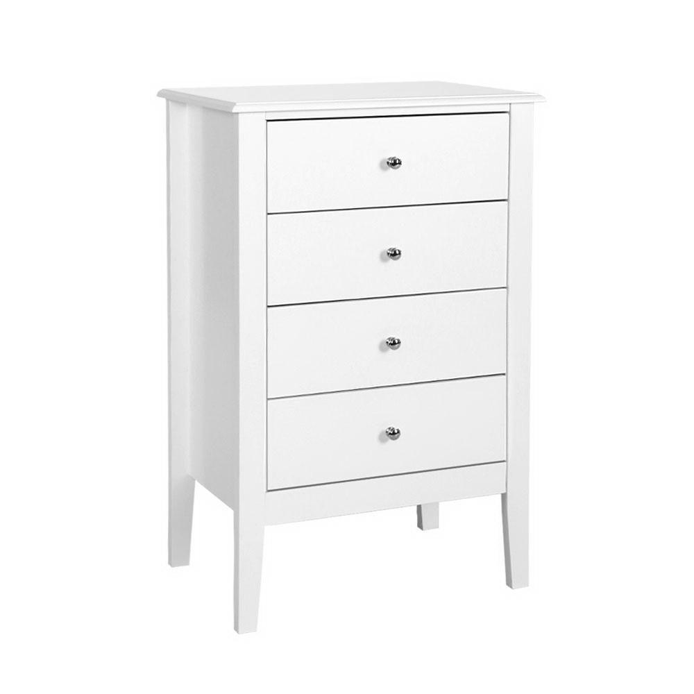 Bedroom 4 Chest of Drawers Tallboy Storage Cabinet Bedside Table Dresser White