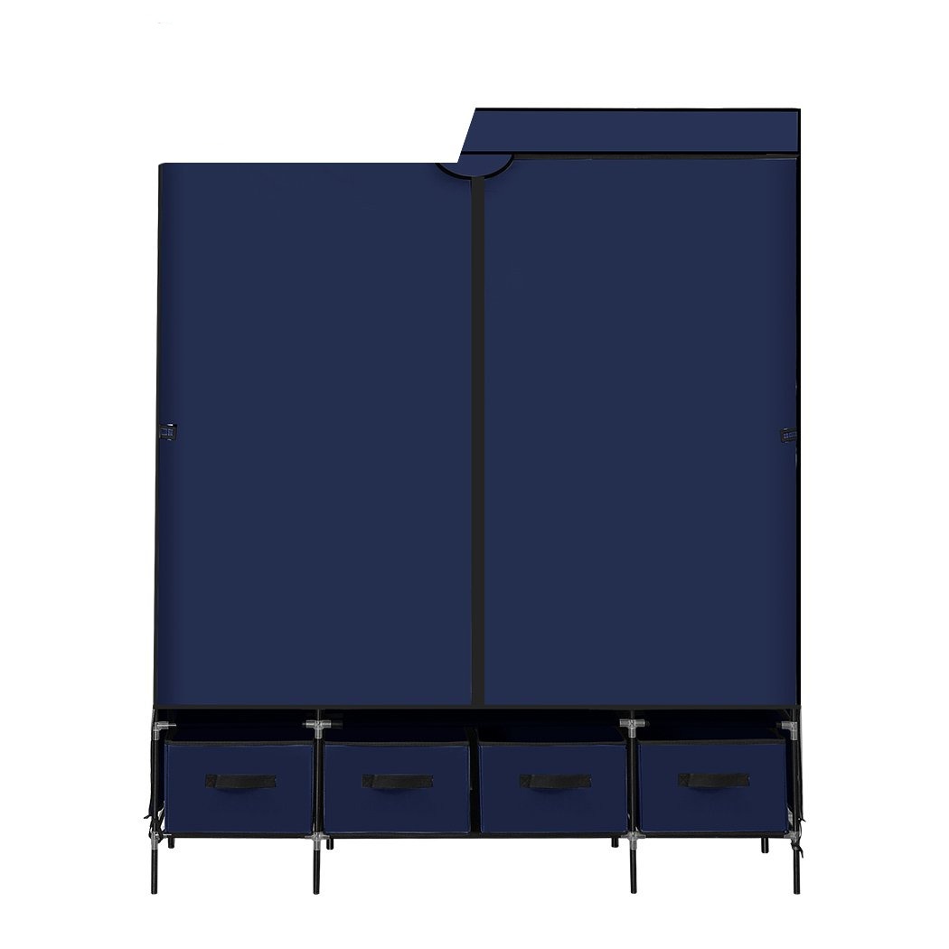 bedroom 4 Drawer Portable Wardrobe Navy Blue