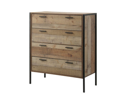 4 Drawers Tallboy Storage Cabinet Oak Colour