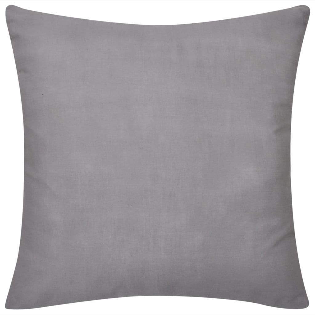 4 Grey Cushion Covers Cotton 50 x 50 cm