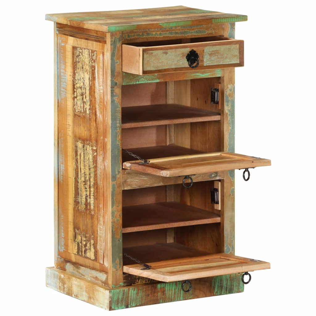 4-Layer Shoe Cabinet with Drawer Solid Reclaimed Wood