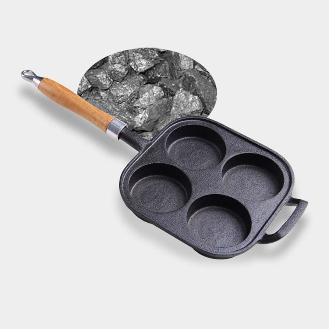Frying Pans 4 Mold Cast Iron Breakfast Fried Egg Pancake Omelette Fry Pan