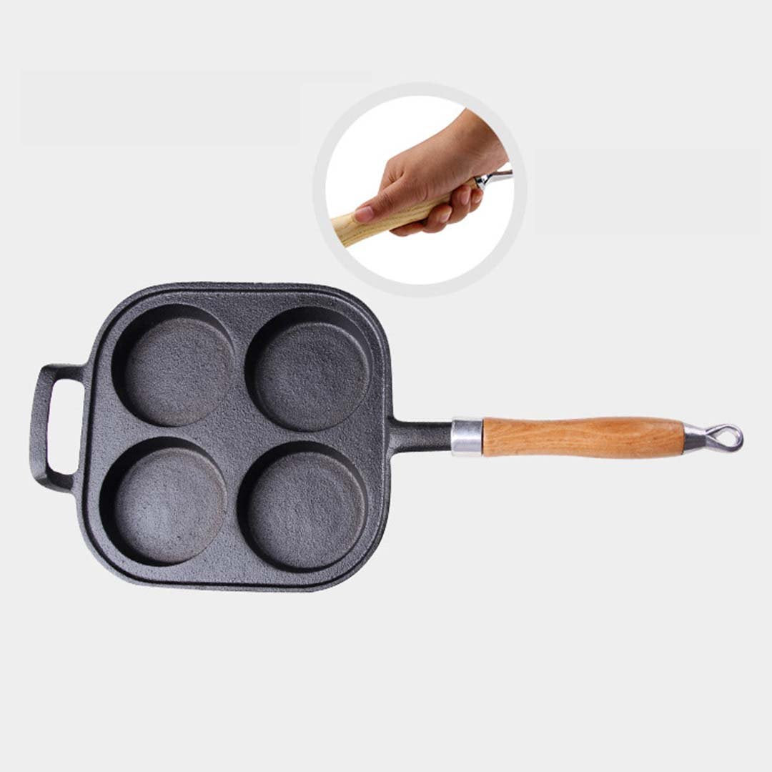 Frying Pans 4 Mold Cast Iron Breakfast Fried Egg Pancake Omelette Fry Pan