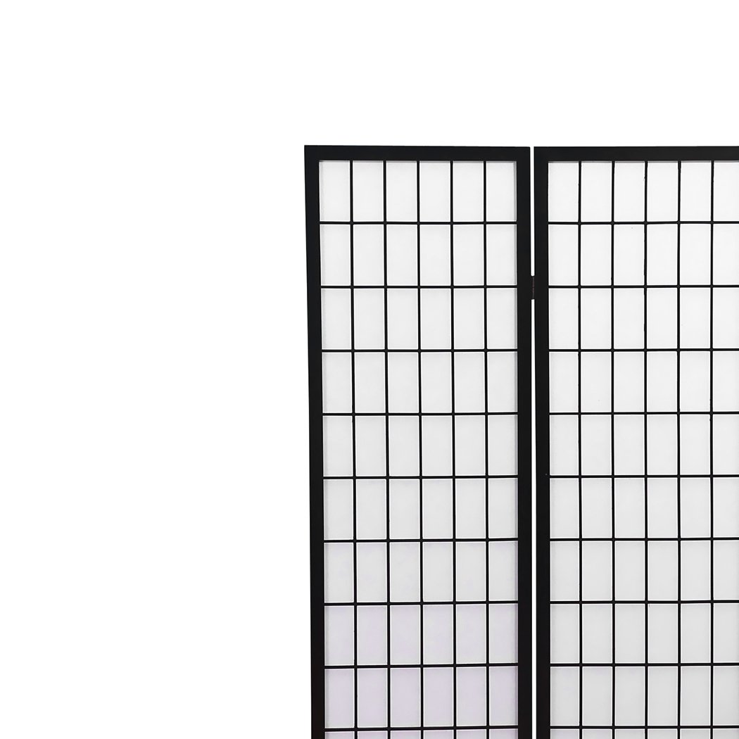 living room 4 Panel Free Standing Foldable  Room Divider Privacy Screen Black Frame