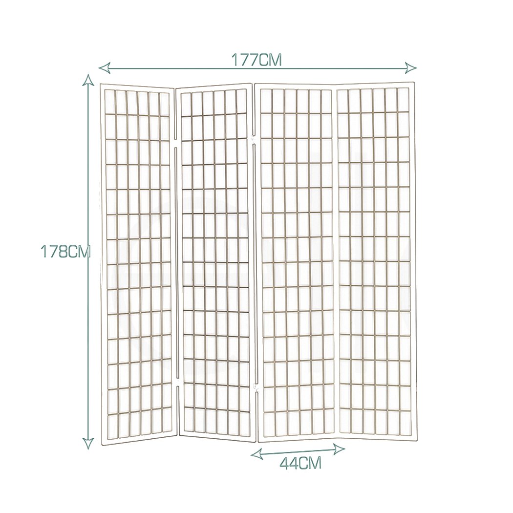 living room 4 Panel Free Standing Foldable  Room Divider Privacy Screen Black Frame