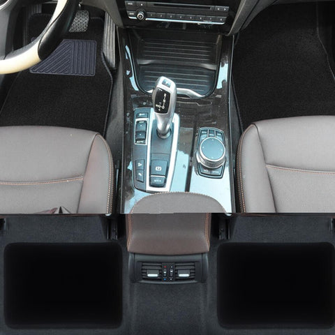 4 Pcs Carpet Car Floor Mats Front Rear Charcoal Black Universal Fit Textile