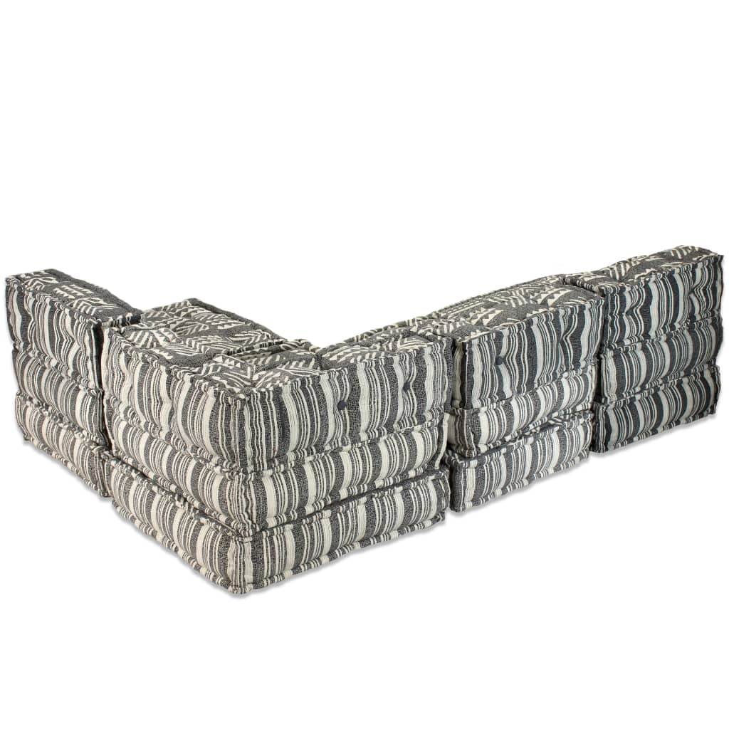 4-Seater Modular Sofa Bed Fabric Stripe