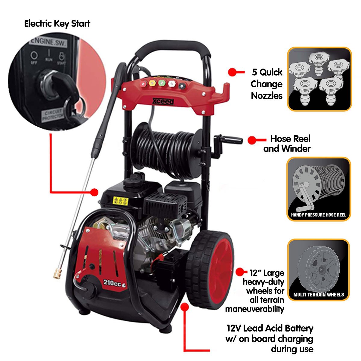 trade other 4 Stroke High Pressure Washer Cleaner Petrol Key Start Refurbished