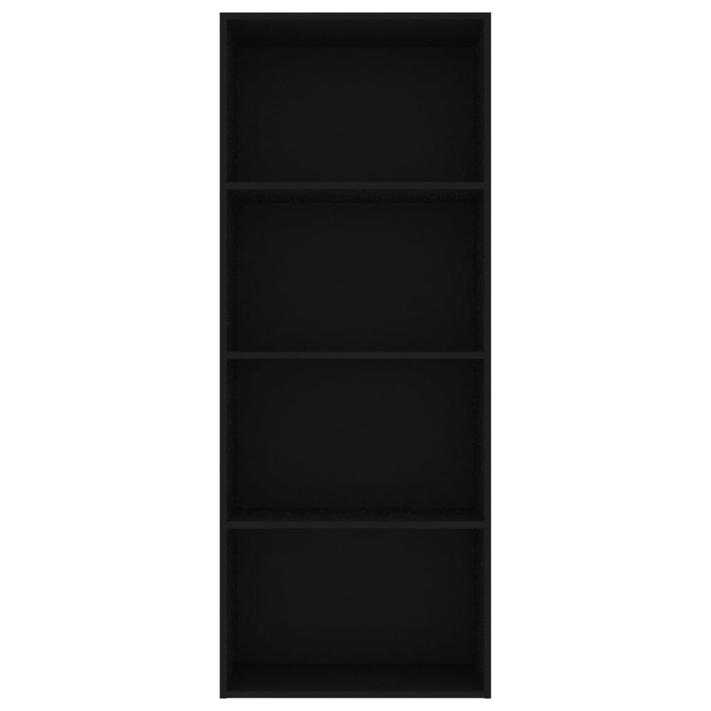 4-Tier Book Cabinet Black 60x30x151.5 cm Chipboard