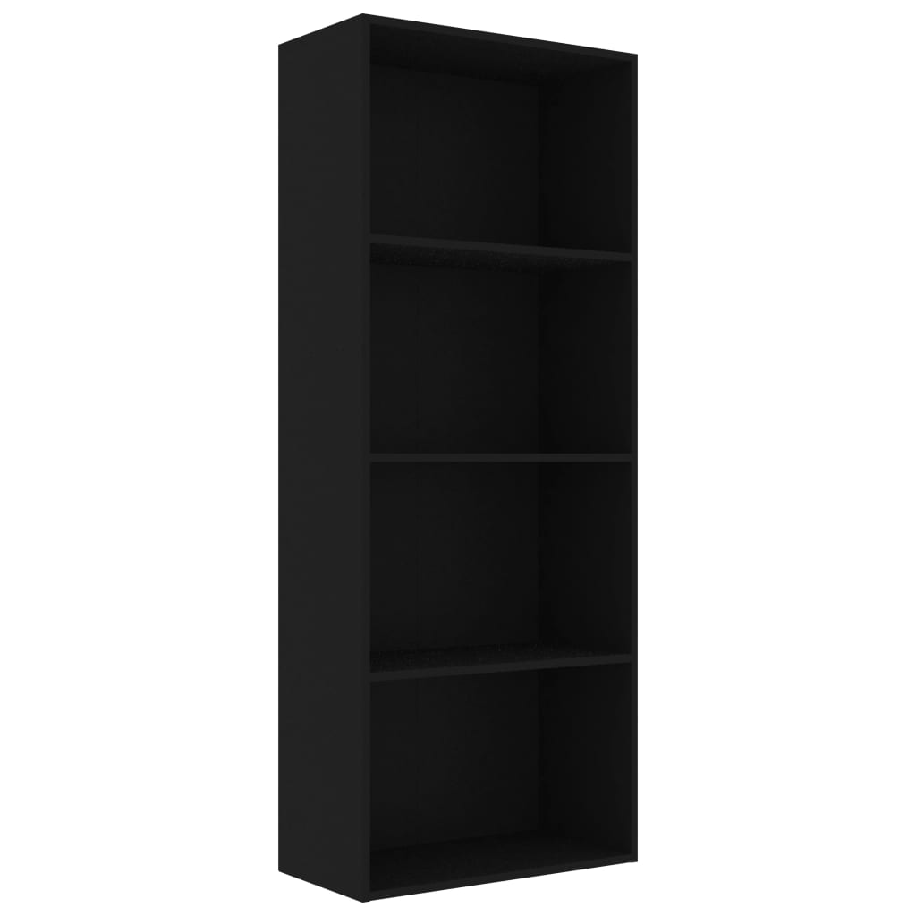 4-Tier Book Cabinet Black 60x30x151.5 cm Chipboard