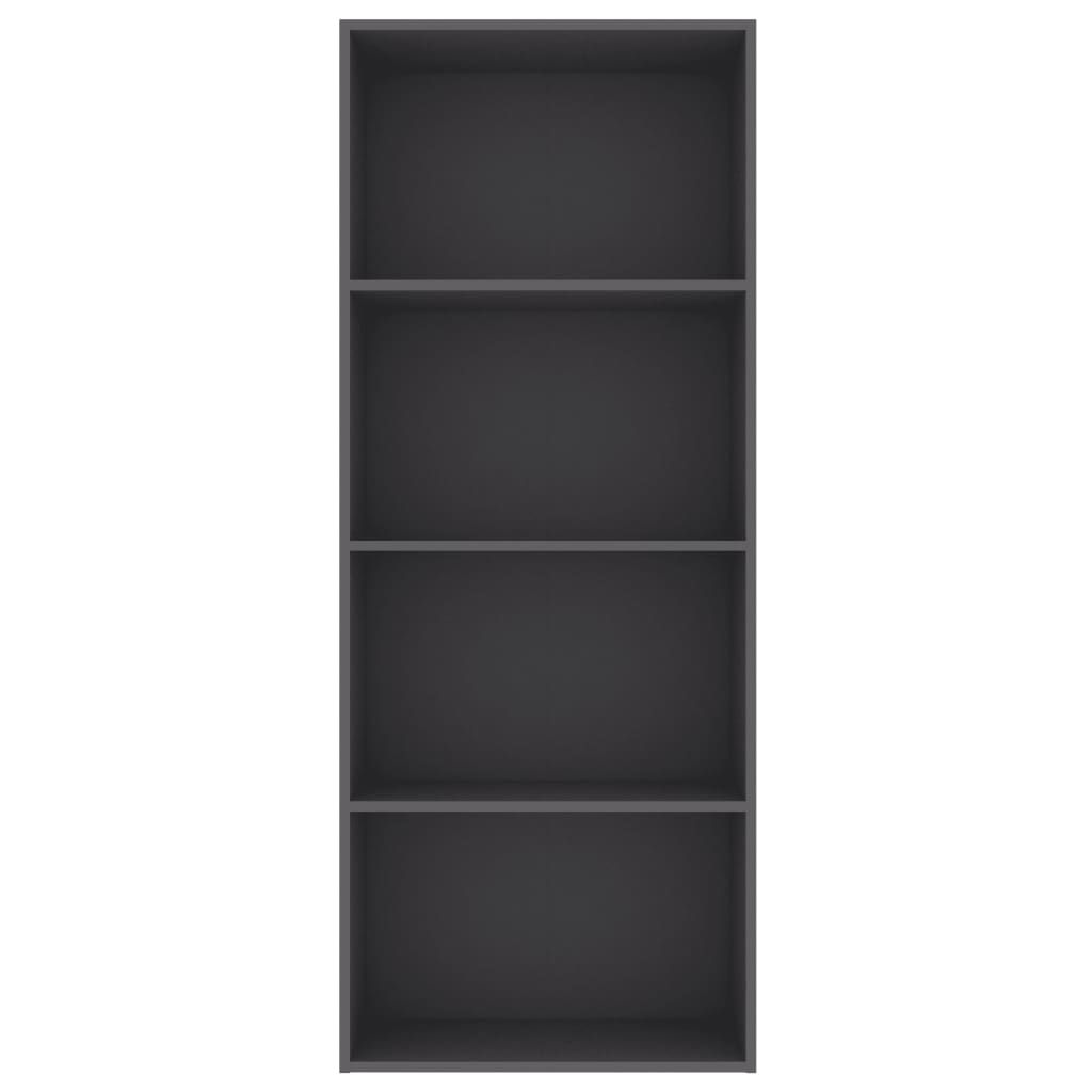 4-Tier Book Cabinet Grey 60x30x151.5 cm Chipboard