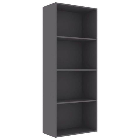4-Tier Book Cabinet Grey Chipboard