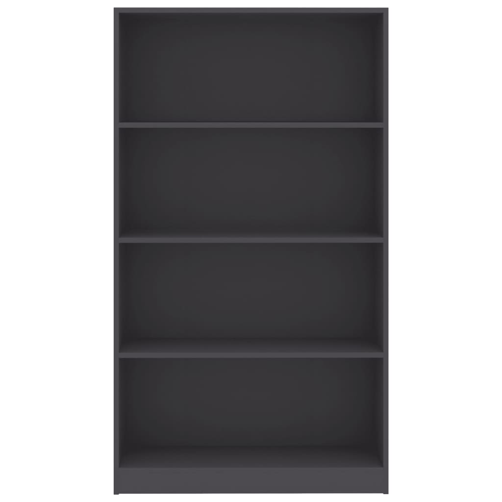4-Tier Book Cabinet Grey 80x24x142 cm Chipboard