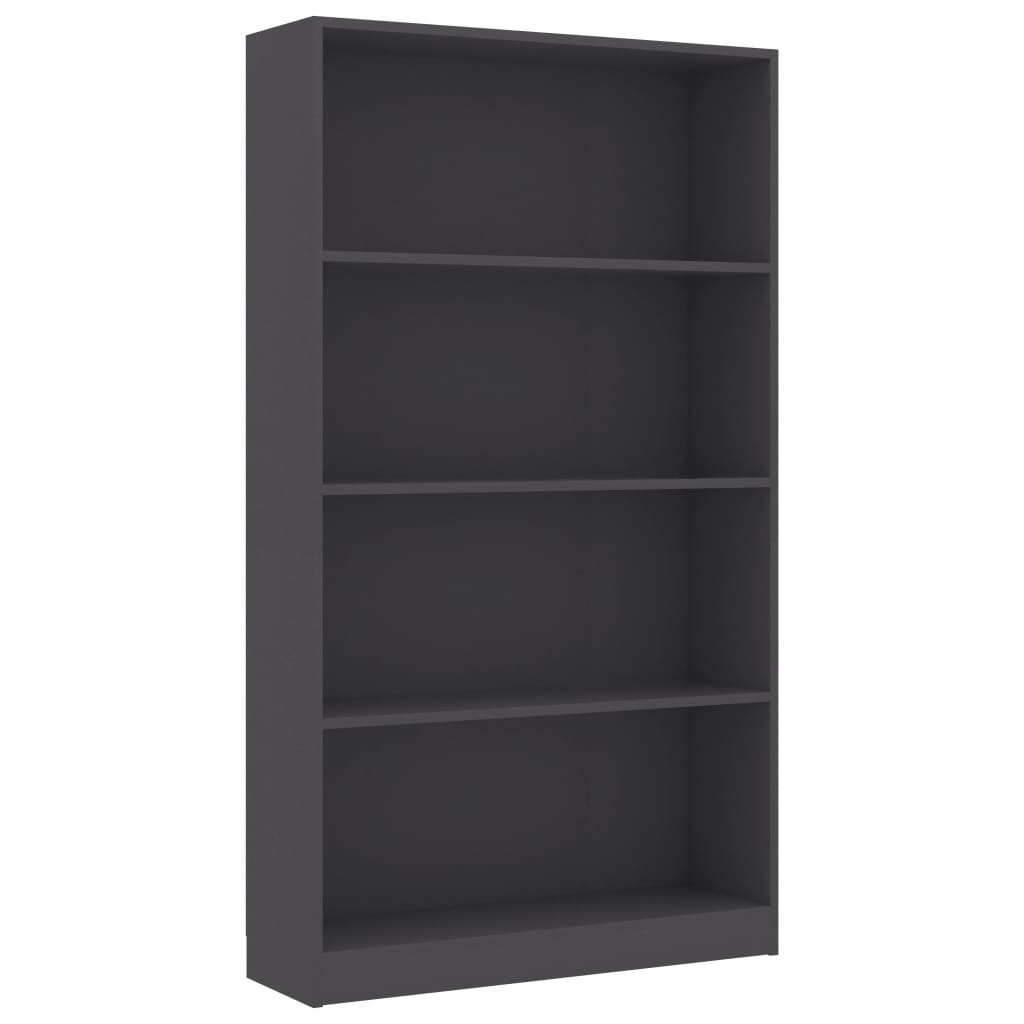 4-Tier Book Cabinet Grey 80x24x142 cm Chipboard