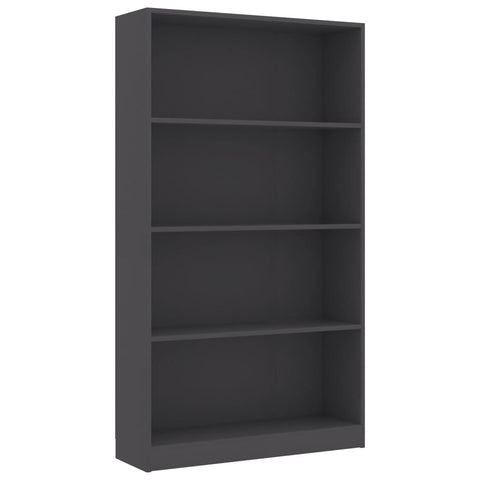 4-Tier Book Cabinet Grey, Chipboard