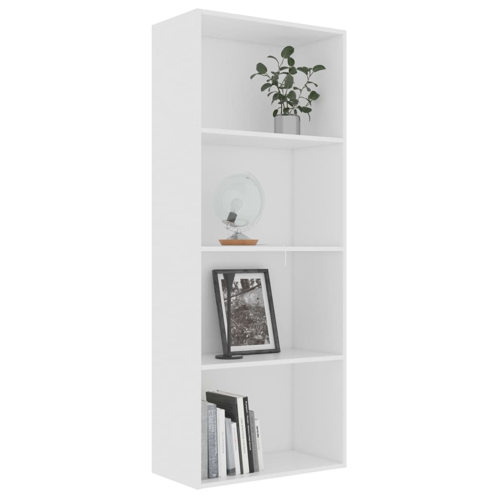 4-Tier Book Cabinet White 60x30x151.5 cm Chipboard