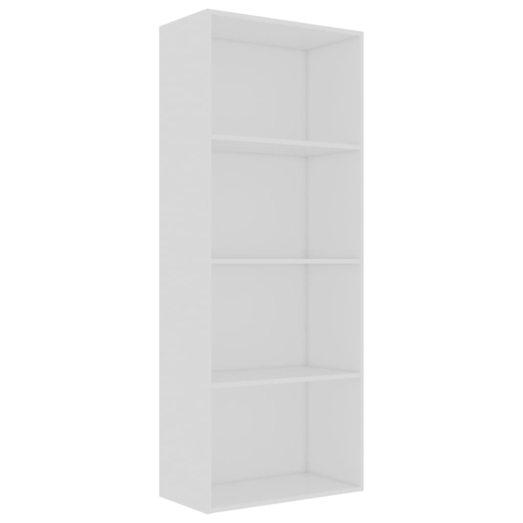 4-Tier Book Cabinet White 60x30x151.5 cm Chipboard